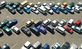 Parking lot from bird view